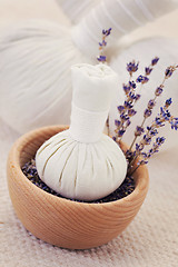 Image showing lavender massage stamps