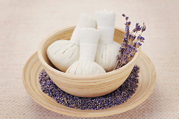 Image showing lavender massage stamps