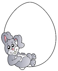Image showing Bunny in blank Easter egg
