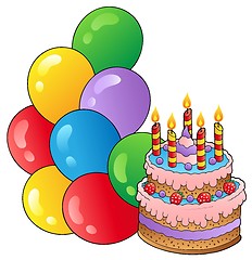 Image showing Birthday theme with cake 1