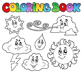 Image showing Coloring book with weather images