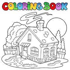 Image showing Coloring book with small house