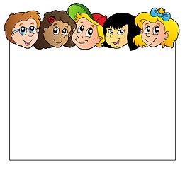 Image showing Blank frame with children faces