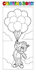 Image showing Coloring book with flying clown