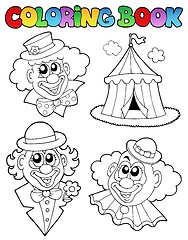 Image showing Coloring book with clown images