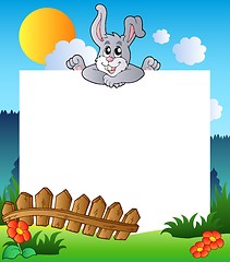 Image showing Easter frame with lurking bunny