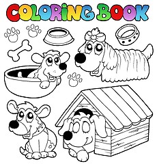 Image showing Coloring book with cute dogs