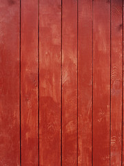 Image showing Wooden red painted planks