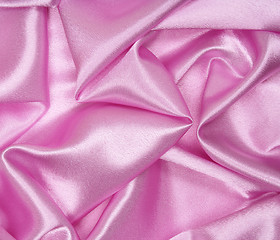 Image showing Smooth elegant pink silk as background 