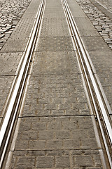 Image showing Detail of city tram track