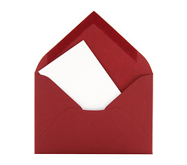 Image showing Blank card in a red envelope