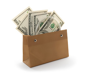 Image showing Money in a gift bag