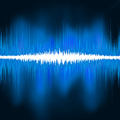 Image showing Sound waves oscillating glow light. EPS 8