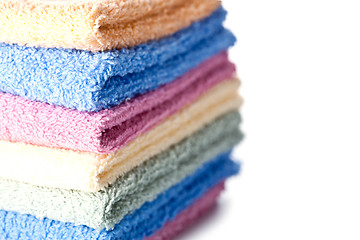 Image showing stacked colorful towels