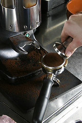 Image showing Tamping Espresso Grounds