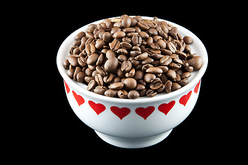 Image showing I love coffee beans