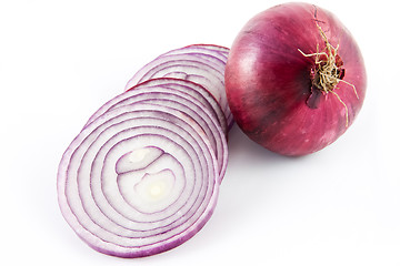 Image showing Red onion with slices