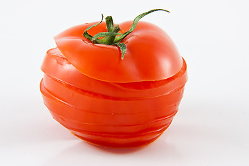 Image showing Single sliced tomatoe