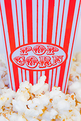 Image showing Closeup of popcorn in a holder