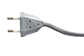 Image showing Gray electric plug isolated on white