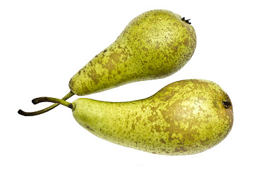 Image showing Green pears isolated on white