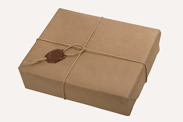 Image showing parcel with a rope and wax