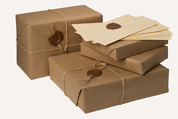 Image showing  pile of  mail parcels