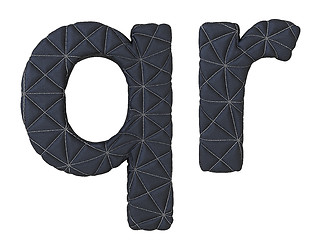 Image showing Lowercase stitched leather font q r letters