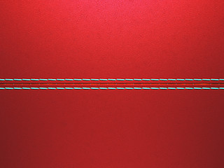 Image showing Red luxury stitched leather background