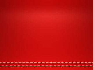 Image showing Red horizontal stitched leather background