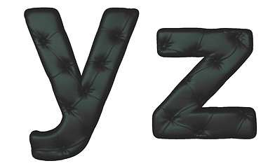 Image showing Luxury black leather font Y Z letters