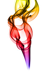 Image showing Abstract colorful fume pattern on white