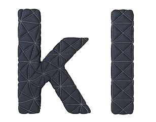 Image showing Lowercase stitched leather font k l letters