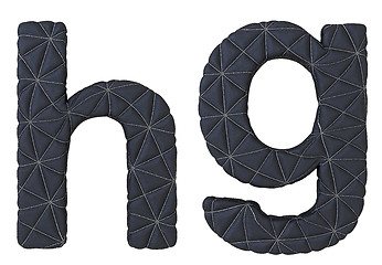 Image showing Lowercase stitched leather font h g letters