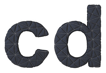 Image showing Lowercase stitched leather font c d letters
