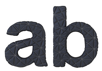 Image showing Lowercase stitched leather font a b letters