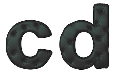 Image showing Luxury black leather font C D letters