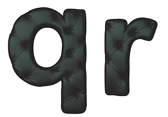 Image showing Luxury black leather font R Q letters