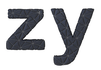 Image showing Lowercase stitched leather font z y letters