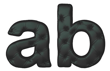 Image showing Luxury black leather font A B letters