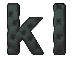 Image showing Luxury black leather font K L letters