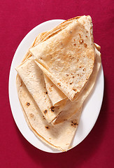 Image showing Chapattis from above