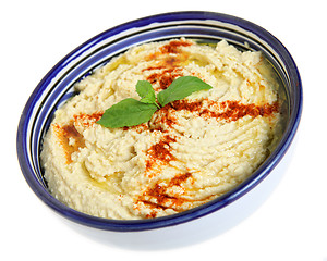 Image showing Hummus in Arab bowl