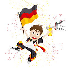 Image showing Germany Sport Fan with Flag and Horn