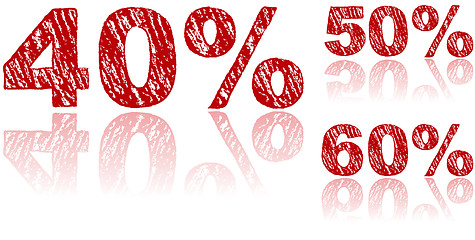 Image showing Sale Percentages Written in Red Chalk - Set 2 of 3