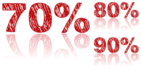 Image showing Sale Percentages Written in Red Chalk - Set 3 of 3