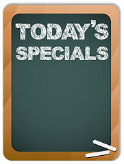 Image showing Blackboard with Today's Specials Message written with Chalk