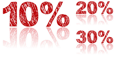 Image showing Sale Percentages Written in Red Chalk - Set 1 of 3