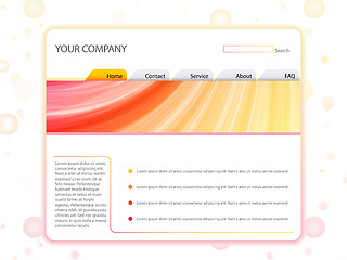 Image showing White Website Layout Template in Red and Yellow Colors