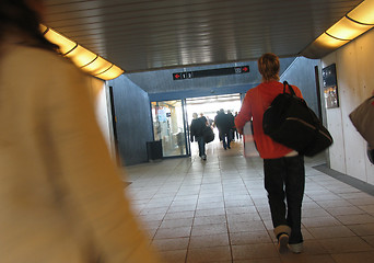 Image showing Tunnel with travellers